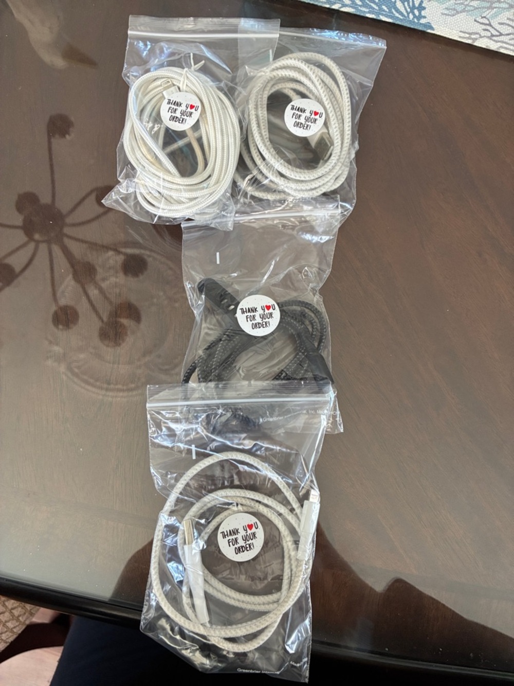 Durable Braided Charging Cables - White & Black